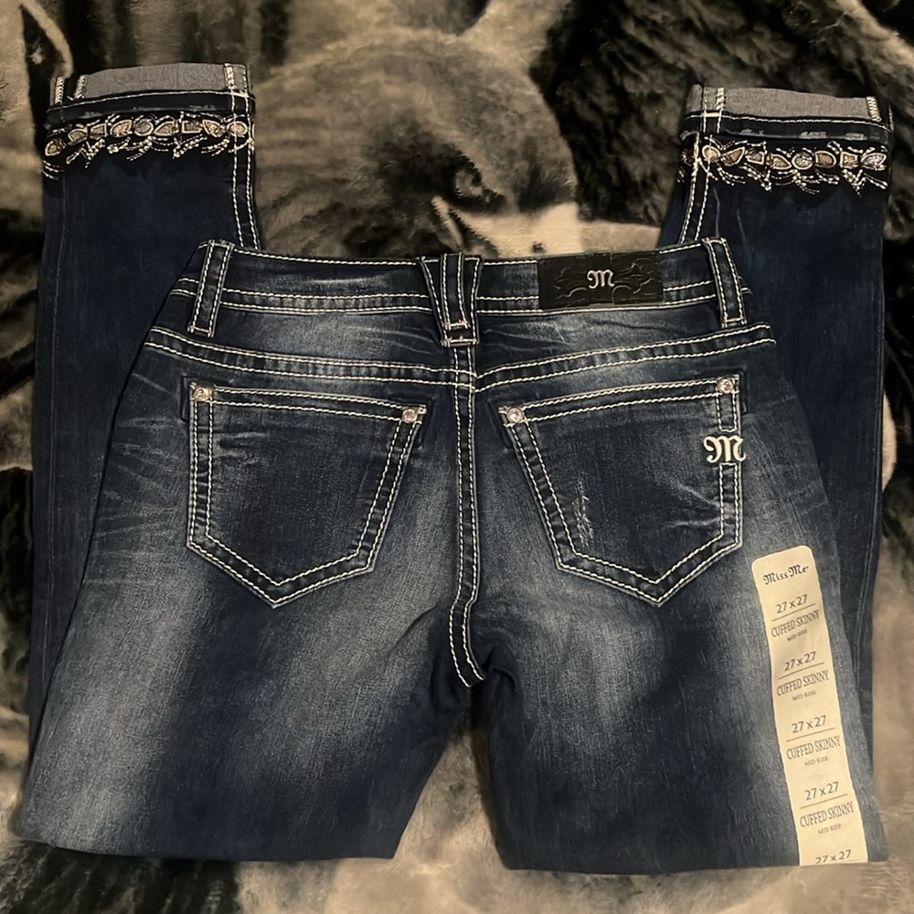NWT Miss Me Mid-Rise Cuffed Skinny Jean SZ 27